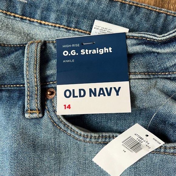 NEW Old Navy High-Waisted OG Straight Ankle Jeans Sz 14 - Picture 6 of 13